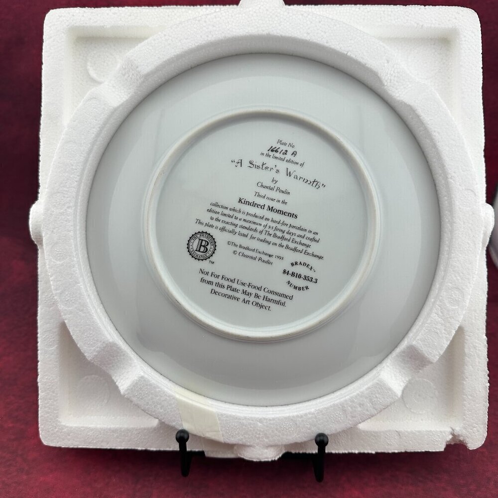 LIMITED EDITION "A SISTER'S WARMTH" BY CHANTAL POULIN COLLECTOR'S PLATE #16612A - Picture 5 of 5